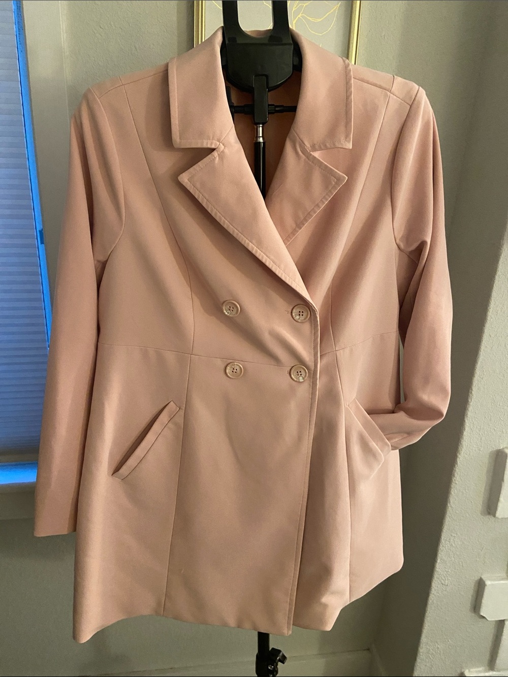 torrid Double-Breasted Blazer in Dusty Pink